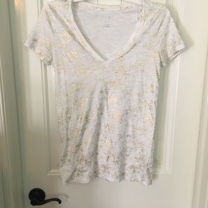 White v neck with gold detail from Target